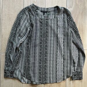 Banana Republic Black and White Patterned Blouse